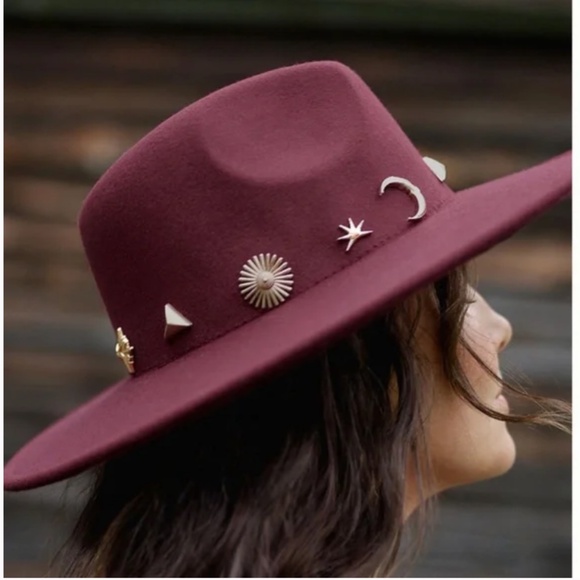 Charm-Trimmed Rancher Boho Peasant Hipster Hippie Art Deco Farm Hip Desert Hat main image 4